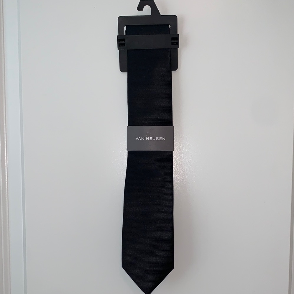 Van Heusen Brand New With Tags Jet Black Tie